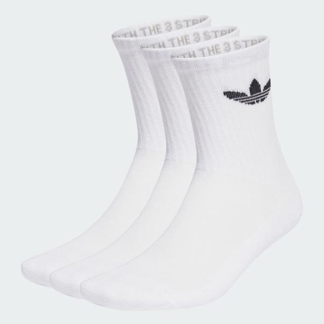 【adidas 愛迪達】ADICOLOR 中筒襪 3 雙入(IJ5616 ORIGINALS男/女/中性襪 白)