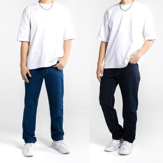 【Last Taiwan Jeans】台灣製 耐磨彈力中直筒牛仔褲(深藍、中藍)