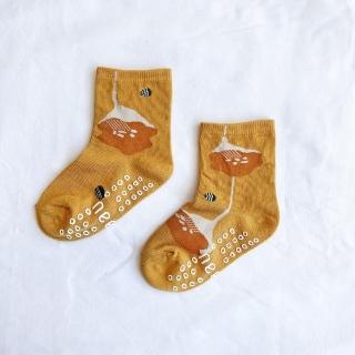 【needo socks】KIDS 濱紫草 3:4(刺繡棉襪/止滑童襪/台灣設計製造/平整縫頭)