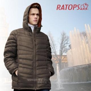 【瑞多仕-RATOPS】男20丹超輕羽絨衣.羽絨外套.保暖外套.雪衣(RAD355 黑灰色)