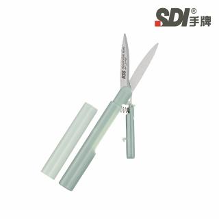 【SDI 手牌】磁吸式不沾膠省力筆型剪刀 煙燻綠
