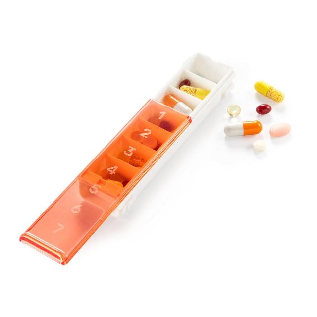 【TESCOMA】7格一週藥盒 橘(藥盒 分裝盒 分藥盒)