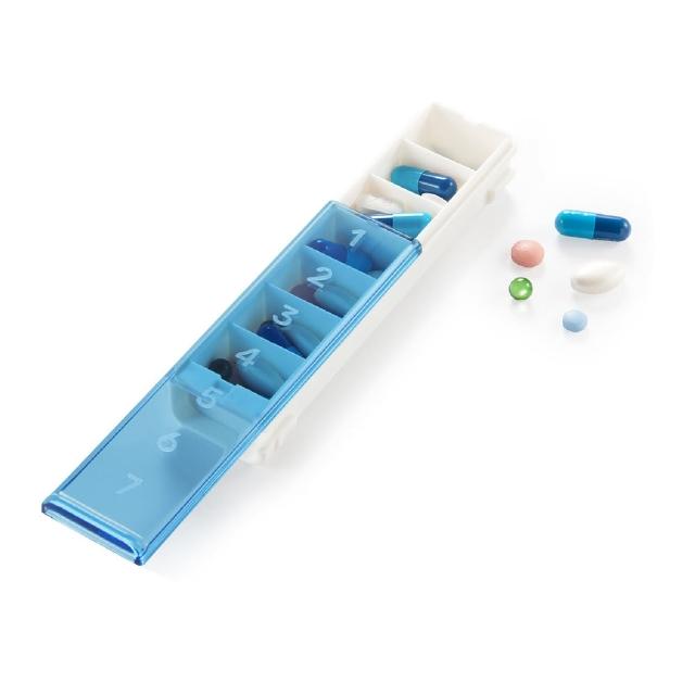 【TESCOMA】7格一週藥盒 藍(藥盒 分裝盒 分藥盒)