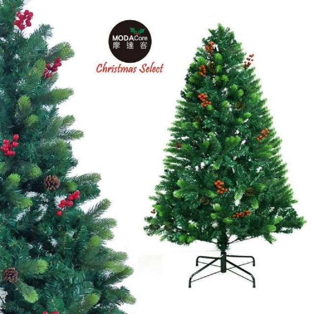 【摩達客】耶誕-6尺/6呎-180cm PVC葉混松針葉紅果松果裝飾聖誕樹(不含燈/本島免運費)