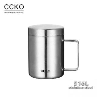 【CCKO】新款 316不鏽鋼雙層杯 400mL 露營杯子 鋼杯(蓋杯/水杯/辦公杯/不鏽鋼馬克杯/刻度杯)