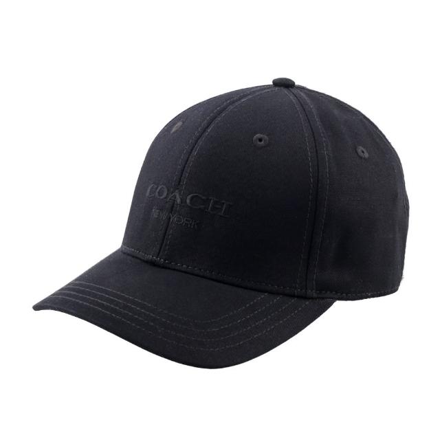 【COACH】刺繡標誌棉質棒球帽(黑色)