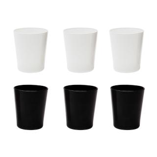 【EXCELSA】Portofino玻璃杯6入 黑白300ml(水杯 茶杯 咖啡杯)