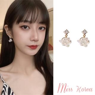 【MISS KOREA】韓國設計S925銀針浪漫水晶珍珠美鑽串串耳環(S925銀針耳環 水晶耳環 珍珠耳環)