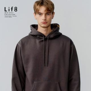 【Life8】柔軟舒適 刷毛連帽長袖上衣(10835)