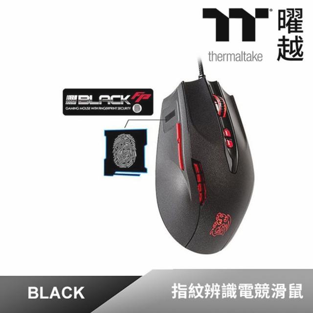 【Thermaltake 曜越】黑者 BLACK FP 指紋辨識 雷射電競滑鼠(MO-BKV-WDLGBK-01)