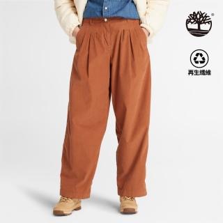 【Timberland】女款深棕色天絲燈芯絨寬褲(A6H85K43)
