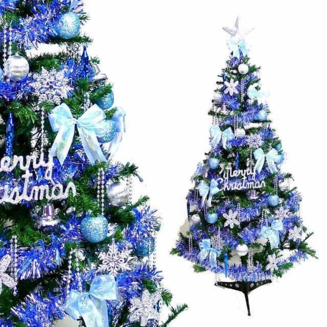 【摩達客】耶誕-5尺/5呎-150cm幸福一般型裝飾綠聖誕樹(含藍銀色系配件/不含燈/本島免運費)