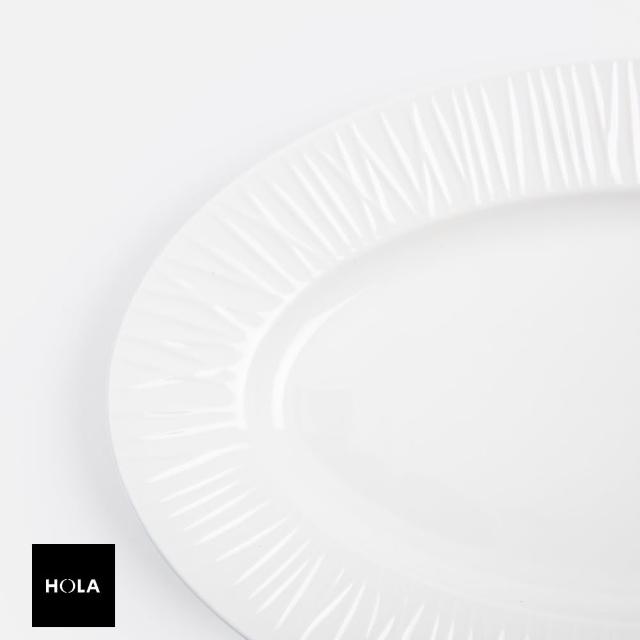 【HOLA】克萊歐強化瓷橢圓盤35.5cm 枝線白
