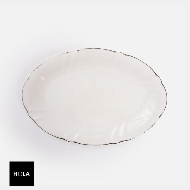 【HOLA】朵樂骨瓷橢圓盤14吋 白