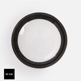 【HOLA】克洛伊骨瓷餐盤19.3cm 黑白
