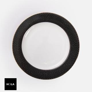 【HOLA】克洛伊骨瓷平盤 21cm 黑白