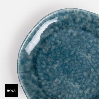 【HOLA】WAGA 斑斕陶瓷亮釉平盤19cm 綠