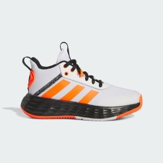 【adidas 愛迪達】Ownthegame 2.0 K 中大童 籃球鞋 運動 訓練 緩震 包覆 支撐 白黑橘(IF2692)