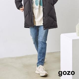 【gozo】漸層刷白虛線彈性水洗牛仔褲(兩色)