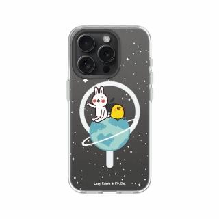 【RHINOSHIELD 犀牛盾】iPhone 12系列 Clear MagSafe兼容 磁吸透明手機殼/小宇宙(懶散兔與啾先生)