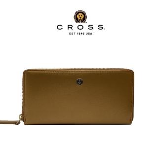 【CROSS】頂級小牛皮維納斯系列拉鍊長夾(發財金 贈禮盒提袋)