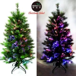【摩達客】科技幻光4尺 120cm 松針+PVC特級混合葉LED光纖綠色聖誕樹(本島免運費)