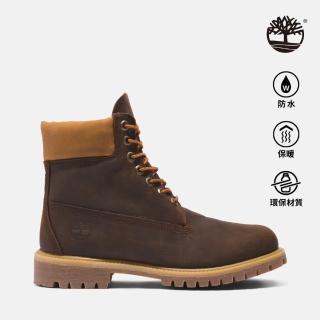 【Timberland】Timberland 男款深棕色全粒面皮革6吋防水靴(A628D943)