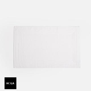 【HOLA】葡萄牙純棉止滑緹花毛巾踏墊50x80框紋瓷石白
