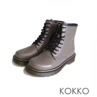【KOKKO 集團】經典個性帥氣綁帶馬汀短靴(深灰色)