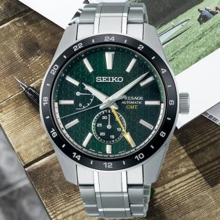 【SEIKO 精工】PRESAGE 新銳系列 GMT動力儲存顯示機械腕錶 禮物推薦 畢業禮物(SPB219J1/6R64-00C0G)