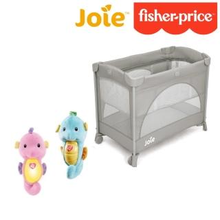 【Joie】kubbie 可攜式嬰兒床-mo限定版福利品+費雪 聲光安撫海馬(2色選擇)