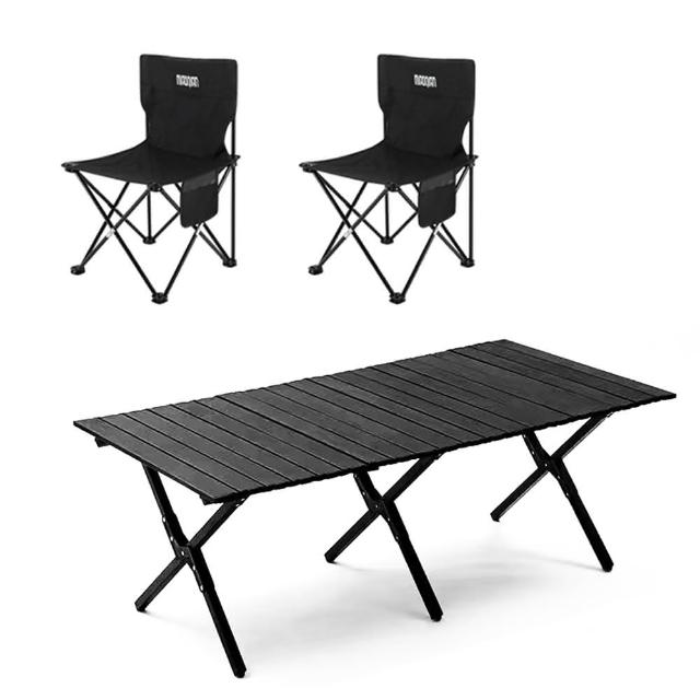 【E.C outdoor】戶外露營折疊輕量桌椅三件組-贈收納袋(露營桌椅 收納桌椅 摺疊桌椅)
