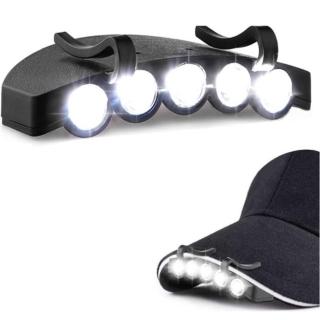 【May Shop】3入組 5LED 夾帽燈 帽簷燈 帽子燈 釣魚頭燈 夜間釣燈(百搭黑色)