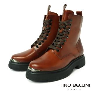 【TINO BELLINI 貝里尼】波士尼亞進口個性軍靴FWIT001-9(焦糖)