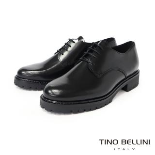 【TINO BELLINI 貝里尼】義大利進口厚底德比鞋FYCT031-1(黑色)