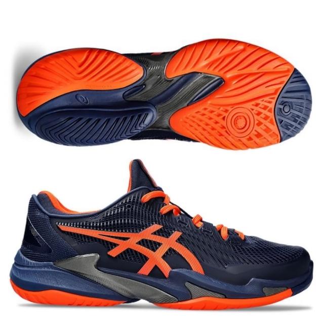 【asics 亞瑟士】COURT FF 3 男款 網球鞋 一般楦(1041A370-401 藍橘 澳網配色 頂級款 全能型)