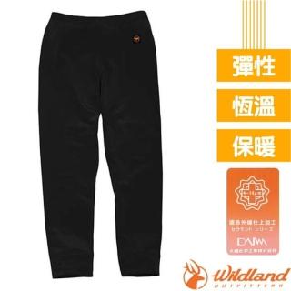 【Wildland 荒野】童遠紅外線彈性保暖褲.衛生長褲.內搭褲.貼身內著(W2681-54 黑)