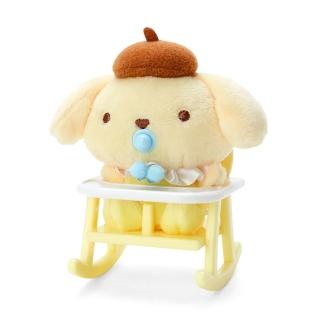 【SANRIO 三麗鷗】寶寶系列 造型玩偶附鍊&嬰兒搖椅 布丁狗