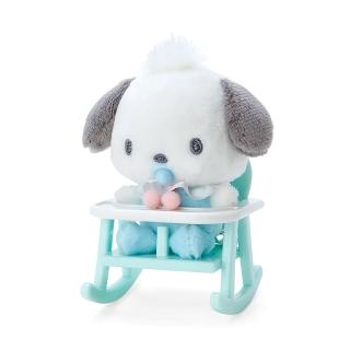 【SANRIO 三麗鷗】寶寶系列 造型玩偶附鍊&嬰兒搖椅 帕恰狗