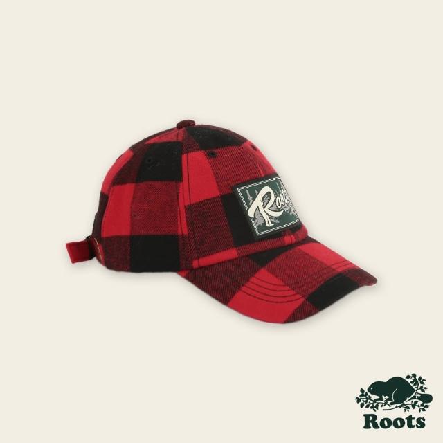 【Roots】Roots配件-經典小木屋系列 經典格紋棒球帽(紅色)