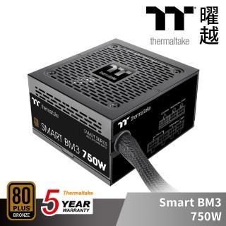 【Thermaltake 曜越】Smart BM3 750W 銅牌 認證 電源供應器 半模組 支援ATX3.0(PS-SPD-0750MNFABT-3)
