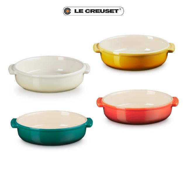 【Le Creuset】瓷器西班牙小菜盤14cm(綠光森林/杏桃黃/火紅辣椒/沙丘白)