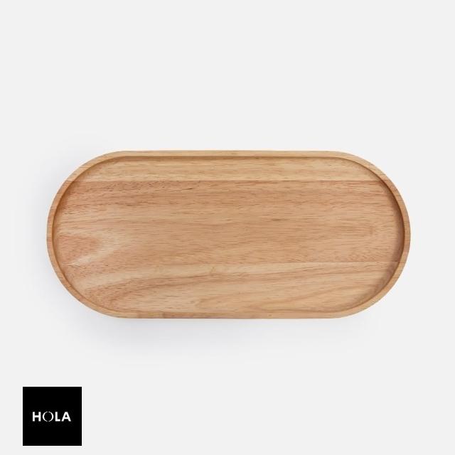 【HOLA】MH橡膠木托盤35x16cm 橢圓型原色