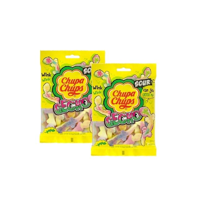 【Chupa Chups 加倍佳】壁虎造型─酸甜軟糖90g/袋 x2袋(新包裝)