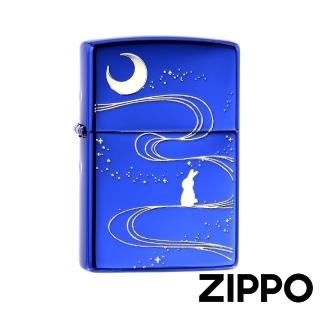 【Zippo】望月玉兔-寶藍銀-防風打火機(美國防風打火機)