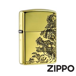 【Zippo】天翔龍紋金-加厚版-防風打火機(美國防風打火機)