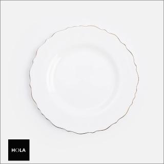 【HOLA】斯凱勒骨瓷平盤15.9cm 花邊白