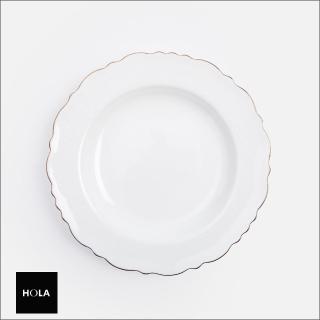 【HOLA】斯凱勒骨瓷湯盤23.6cm 花邊白