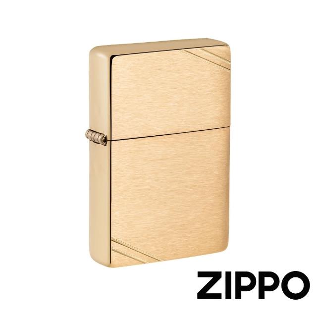 【Zippo】古典黃銅拉絲切角防風打火機(美國防風打火機)