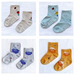【needo socks】KIDS 止滑童襪組(四雙入/純棉透氣/腳底止滑/台灣設計製造)
